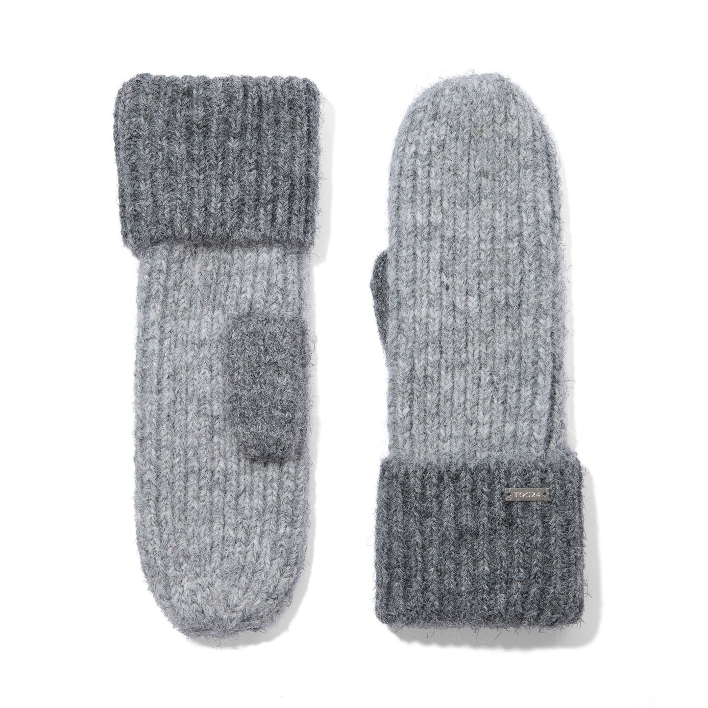 Daz Brushed Colour Block Knit Mitten - Light Grey Melange