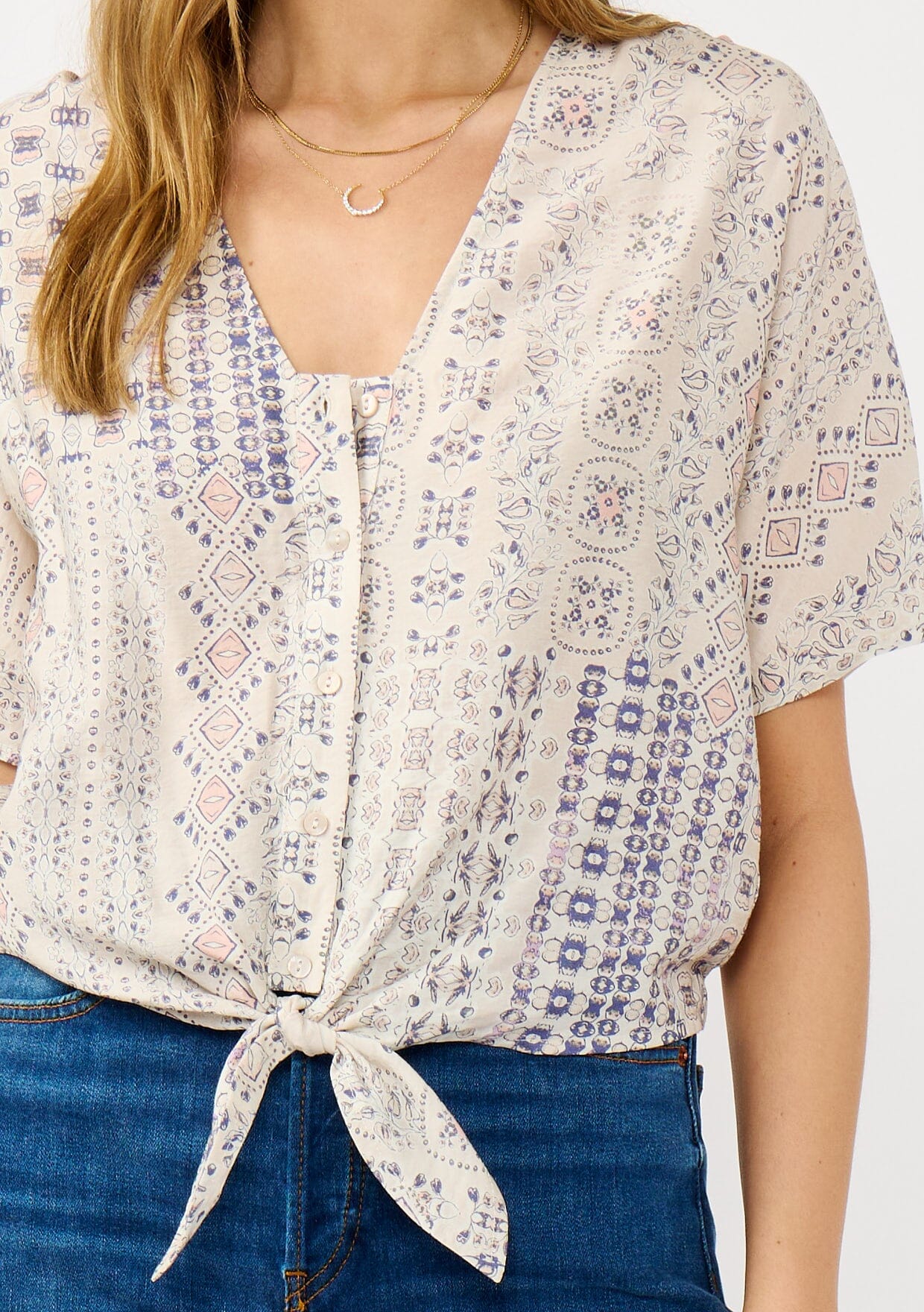 Lunara Tie Front Top