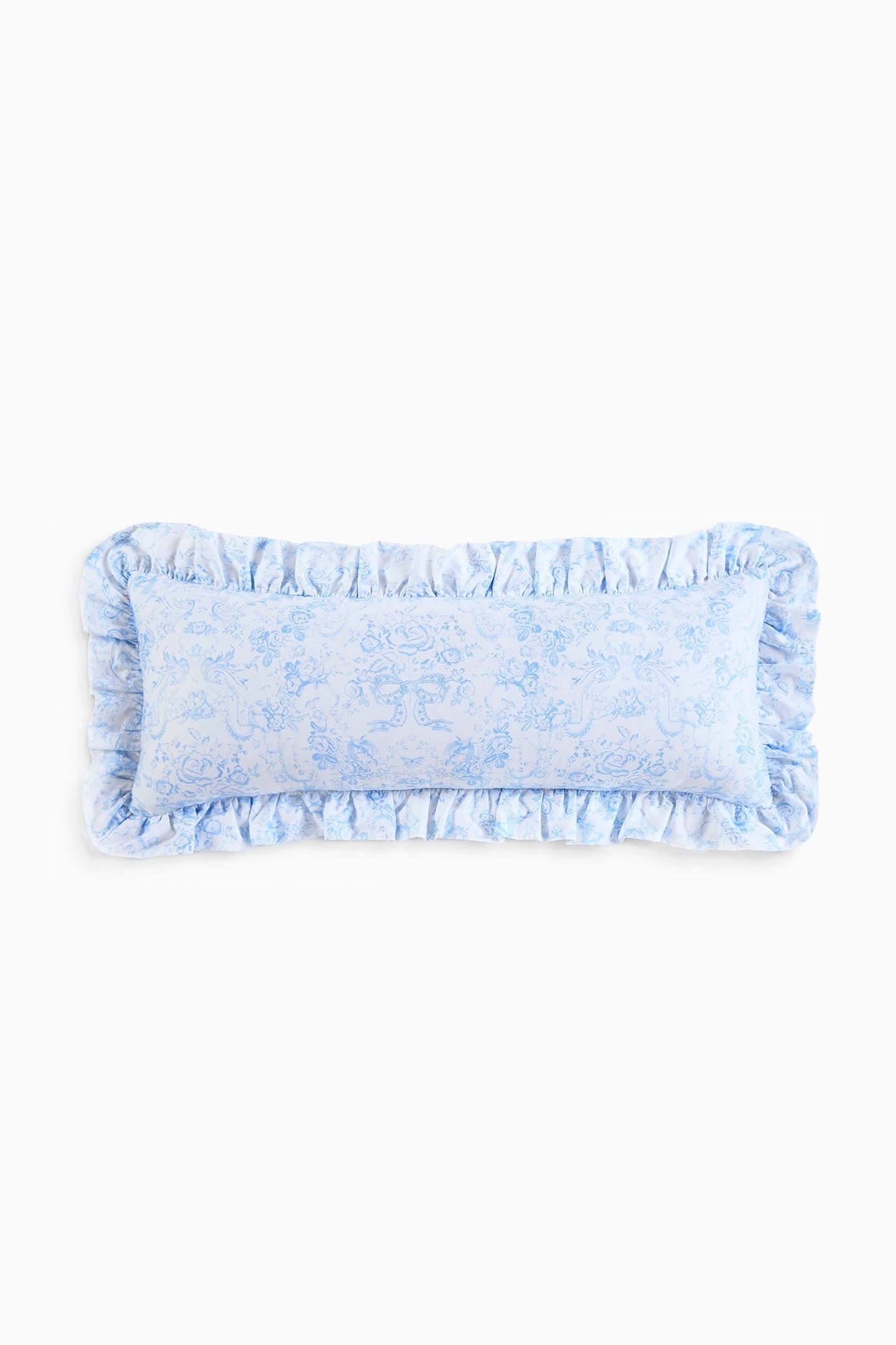 Lumbar Ruffle Pillow - NANTUCKET BLUE