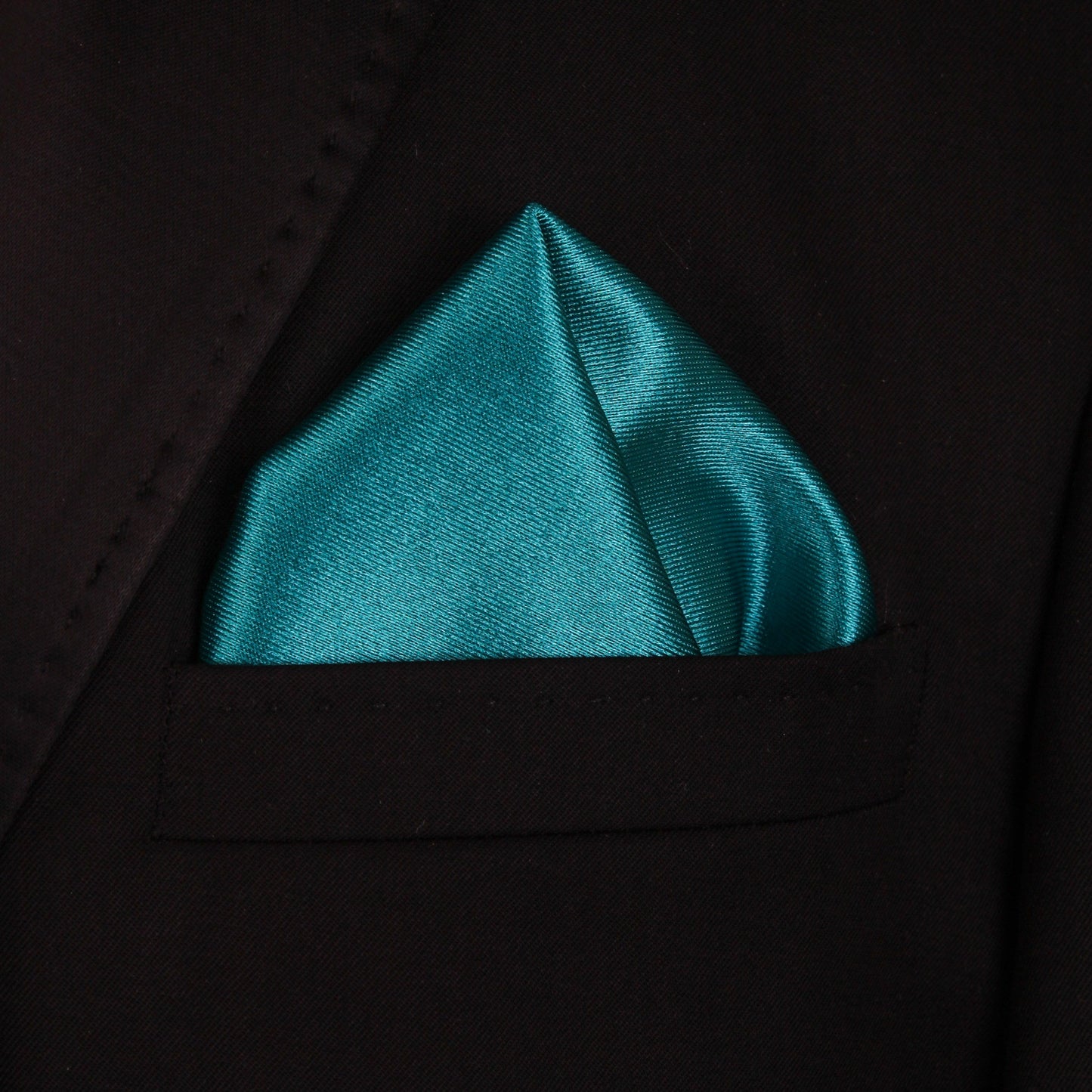Pocket Square | Teal Thick Satin #17
