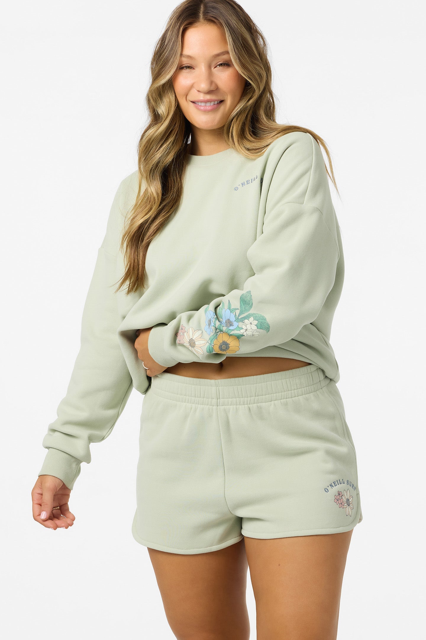 Petal Scallop Fleece Lounge Shorts