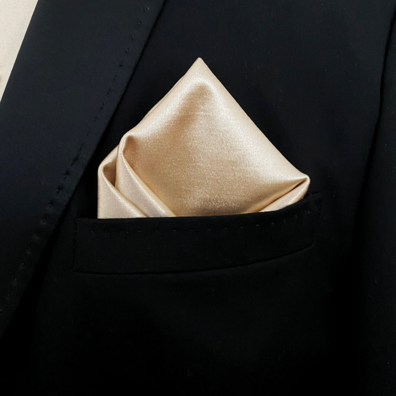 Champagne Satin Pocket Square