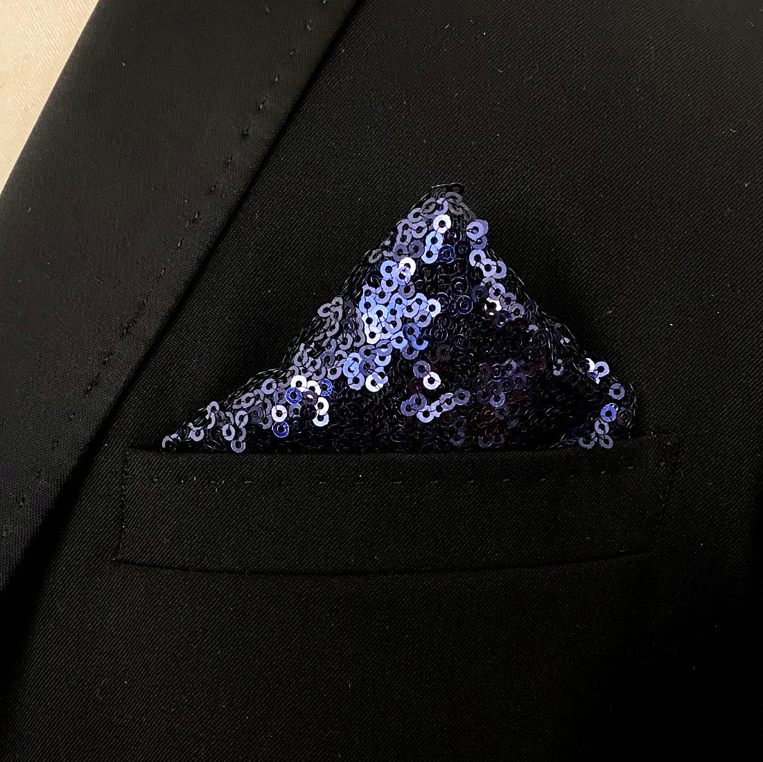 Midnight Sequin Pocket Square