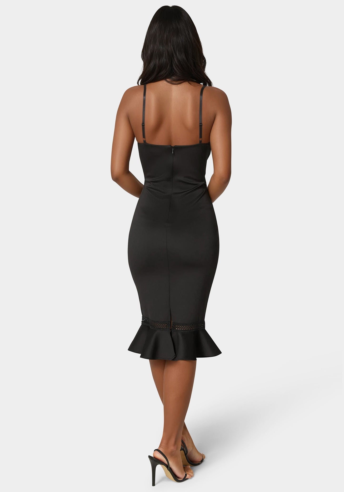 Lace Trim Flounce Dress