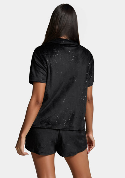 Mirror Paper Notch Short Sleeve Set