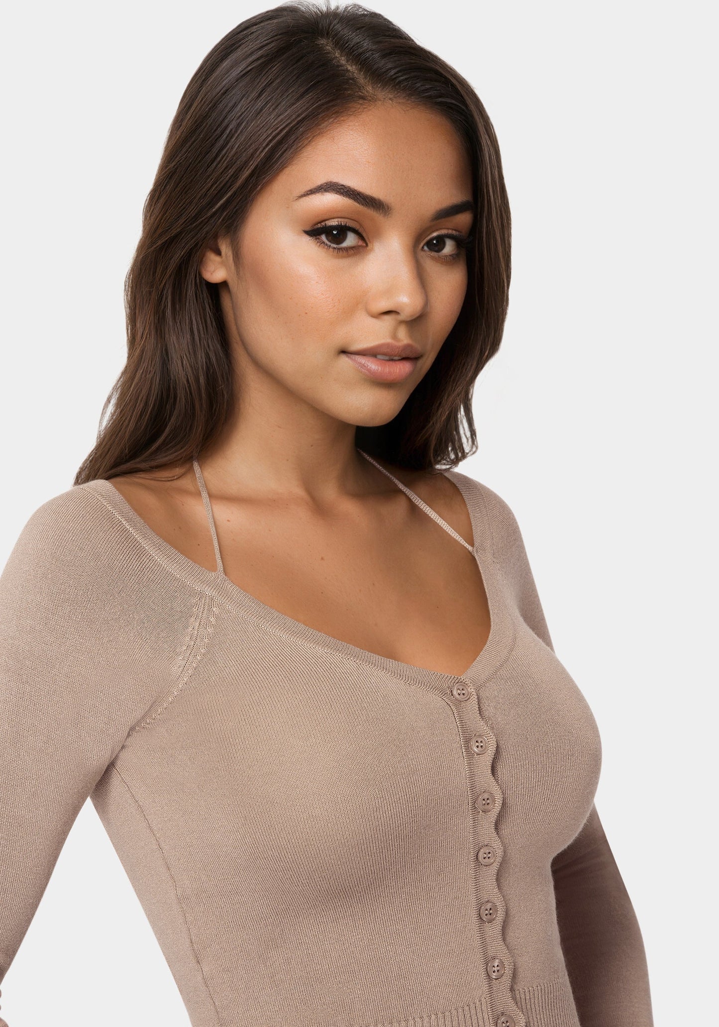 Light Weight Halter Neck Tie Cardigan