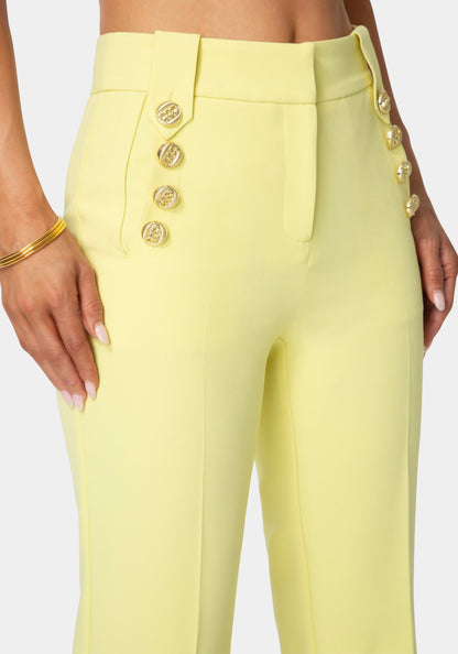 Tailored High Waist Straight Leg Pant