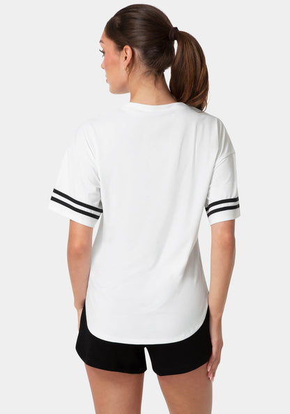 Curved Hem Active Top With Glitter Logo
