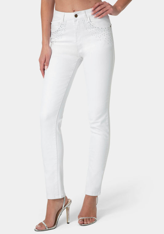 The Mom Jean with Embellished Pockets
