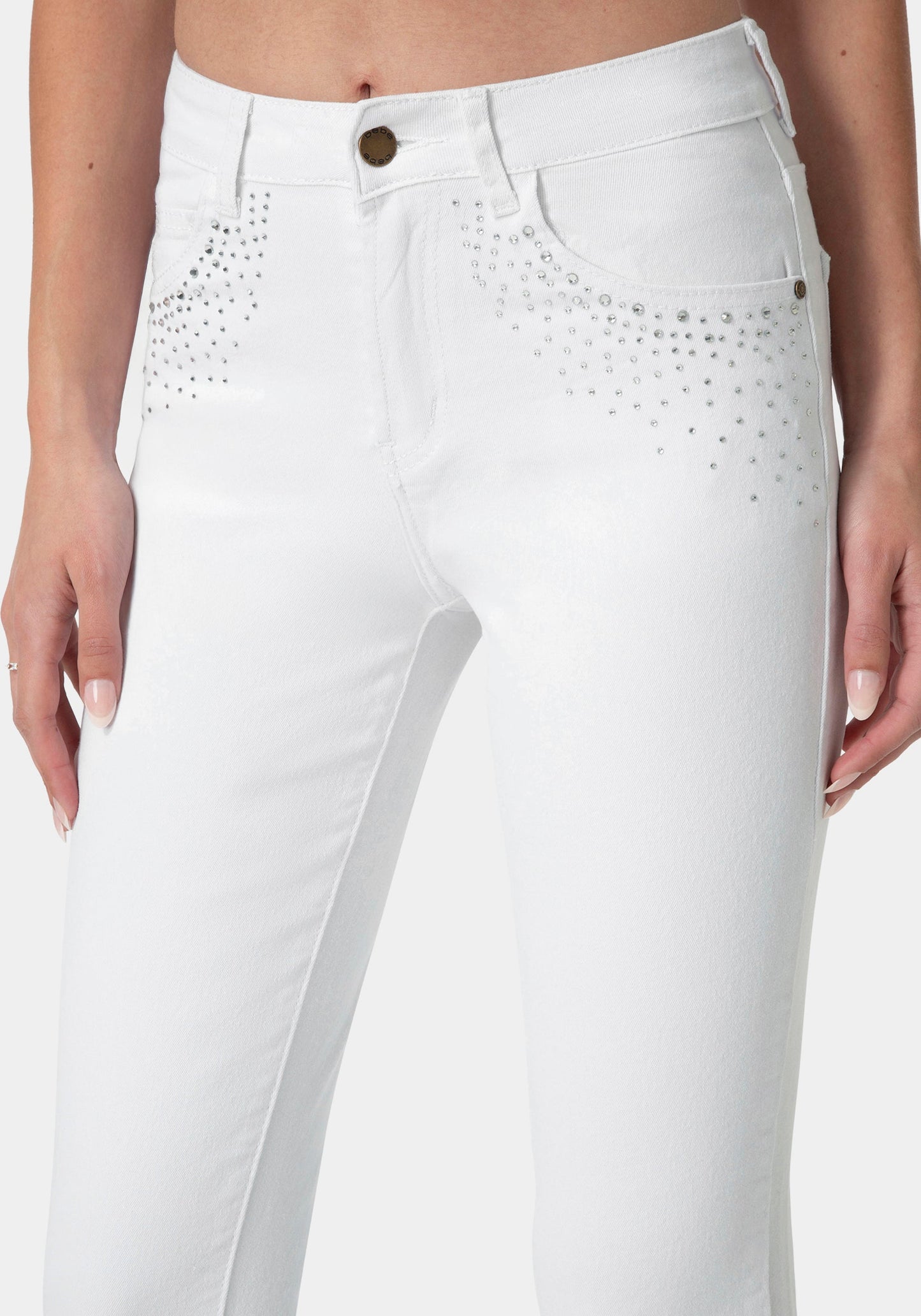 The Mom Jean with Embellished Pockets