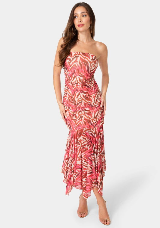 Powermesh Strapless Hanky Dress