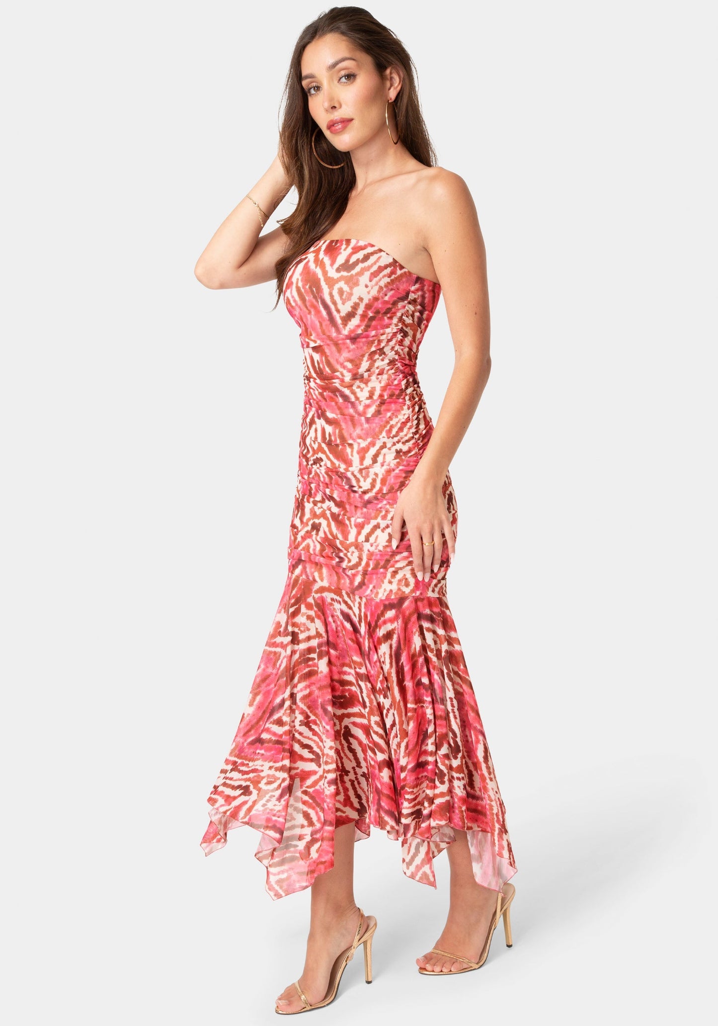 Powermesh Strapless Hanky Dress