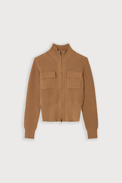Cotton Zip Detail Cardigan