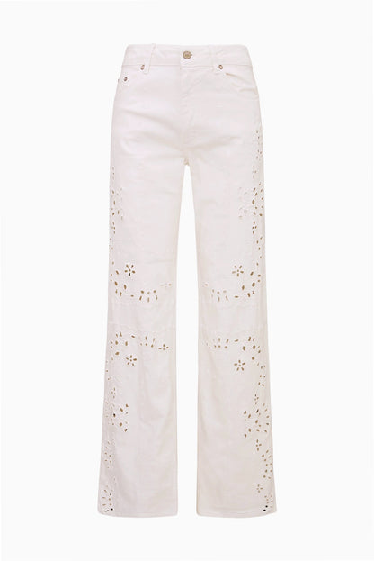Dellah Floral Eyelet Jeans