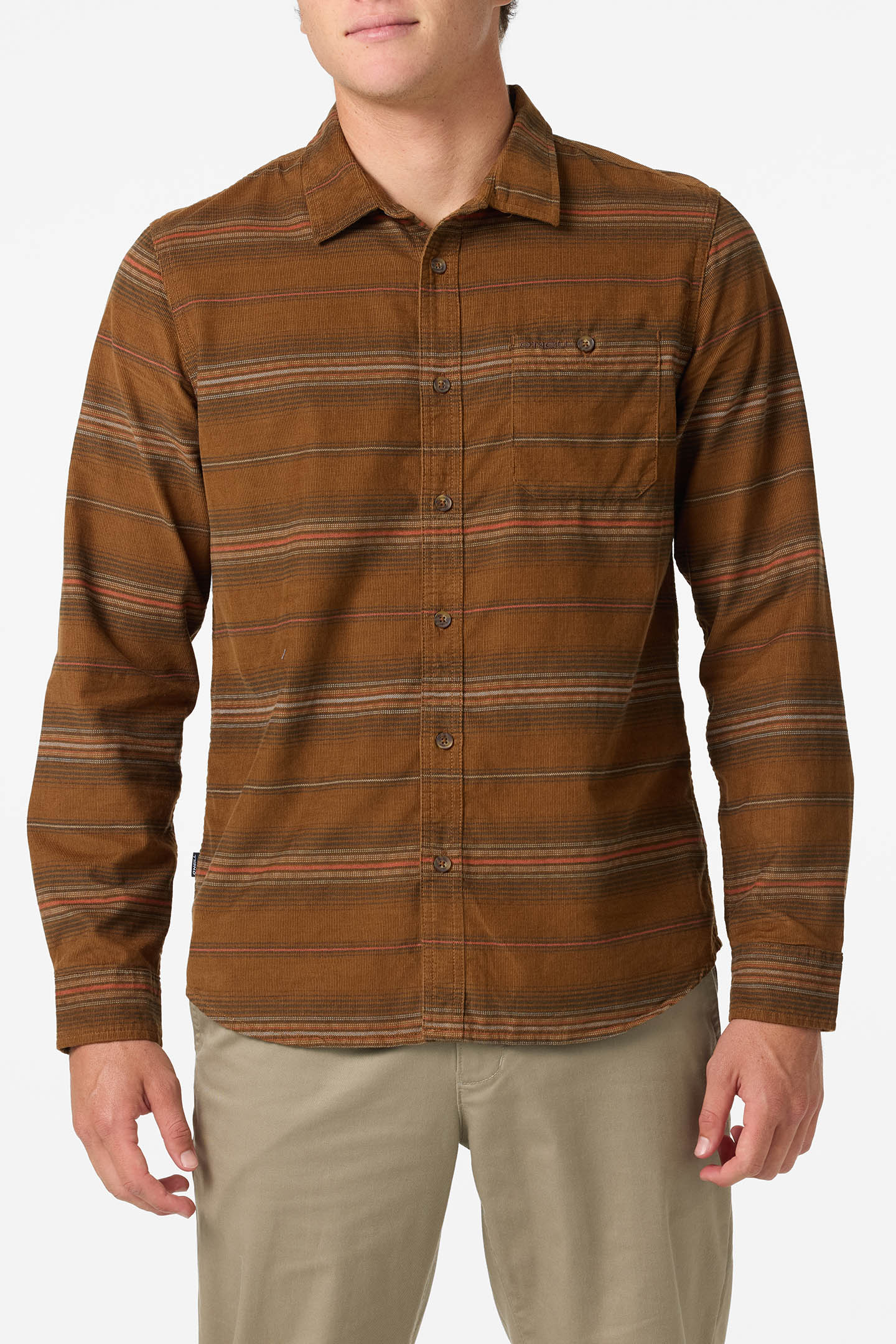 Caruso Stripe Cord Standard Fit Long Sleeve Shirt