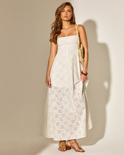 Raveena Dress - Eyelet Cream