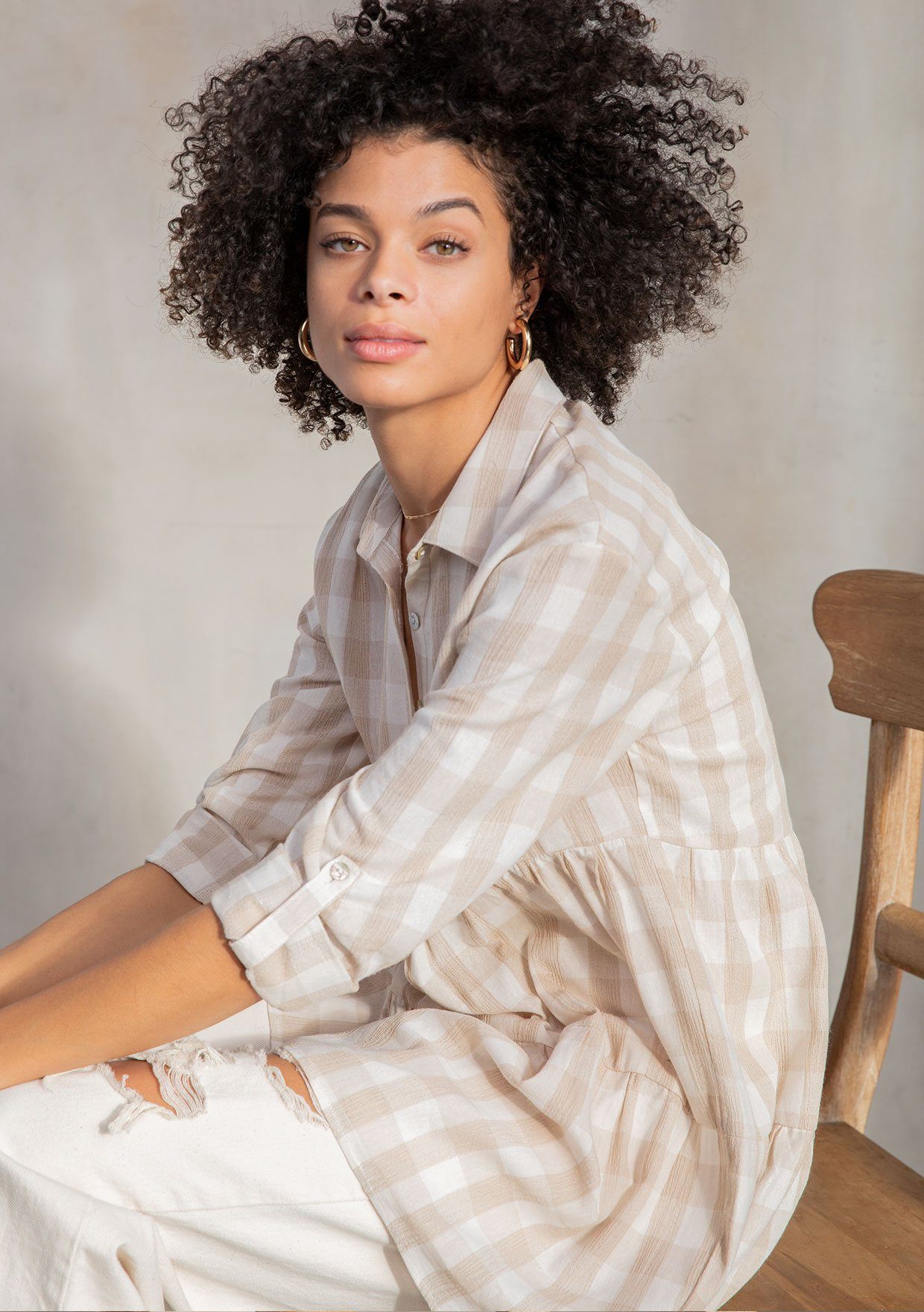 Jules Gingham Tiered Tunic
