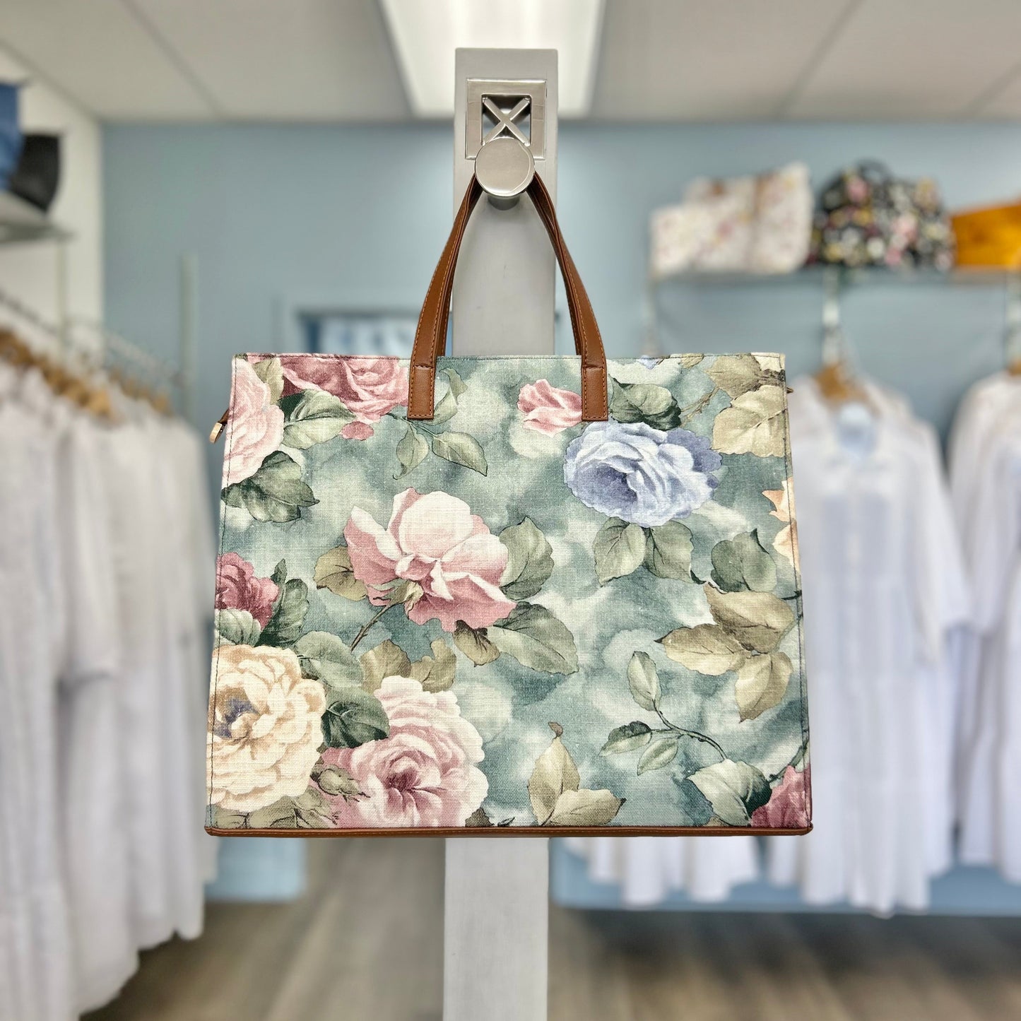 LDS Temple Bag - Green Rose