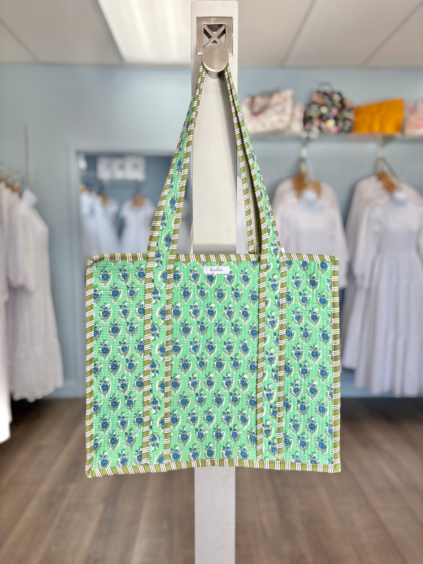 Teal Quilted Temple Bag