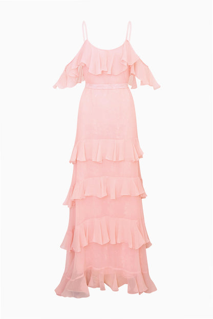 Laelia Floral Chiffon Ruffle Dress