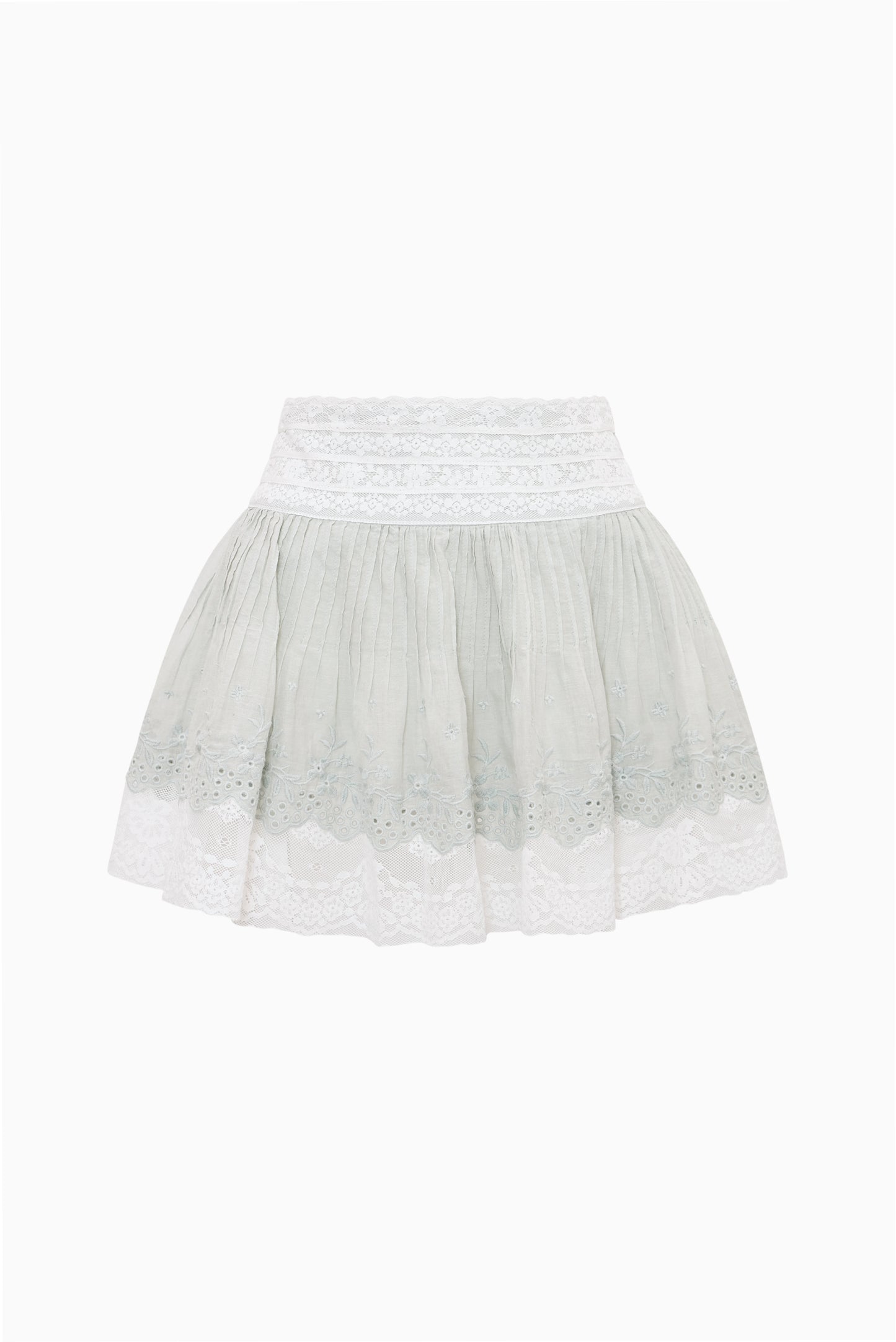 Levant Cotton Lace-Trimmed Mini Skirt