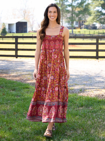 Kate Maxi Dress - Sunnyfield Floral Red