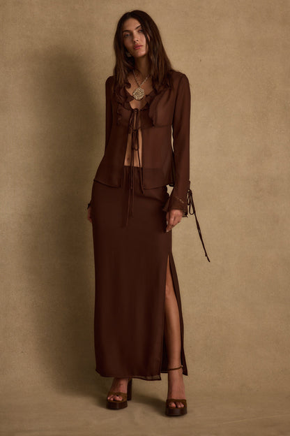 Layla Mocha Maxi Skirt