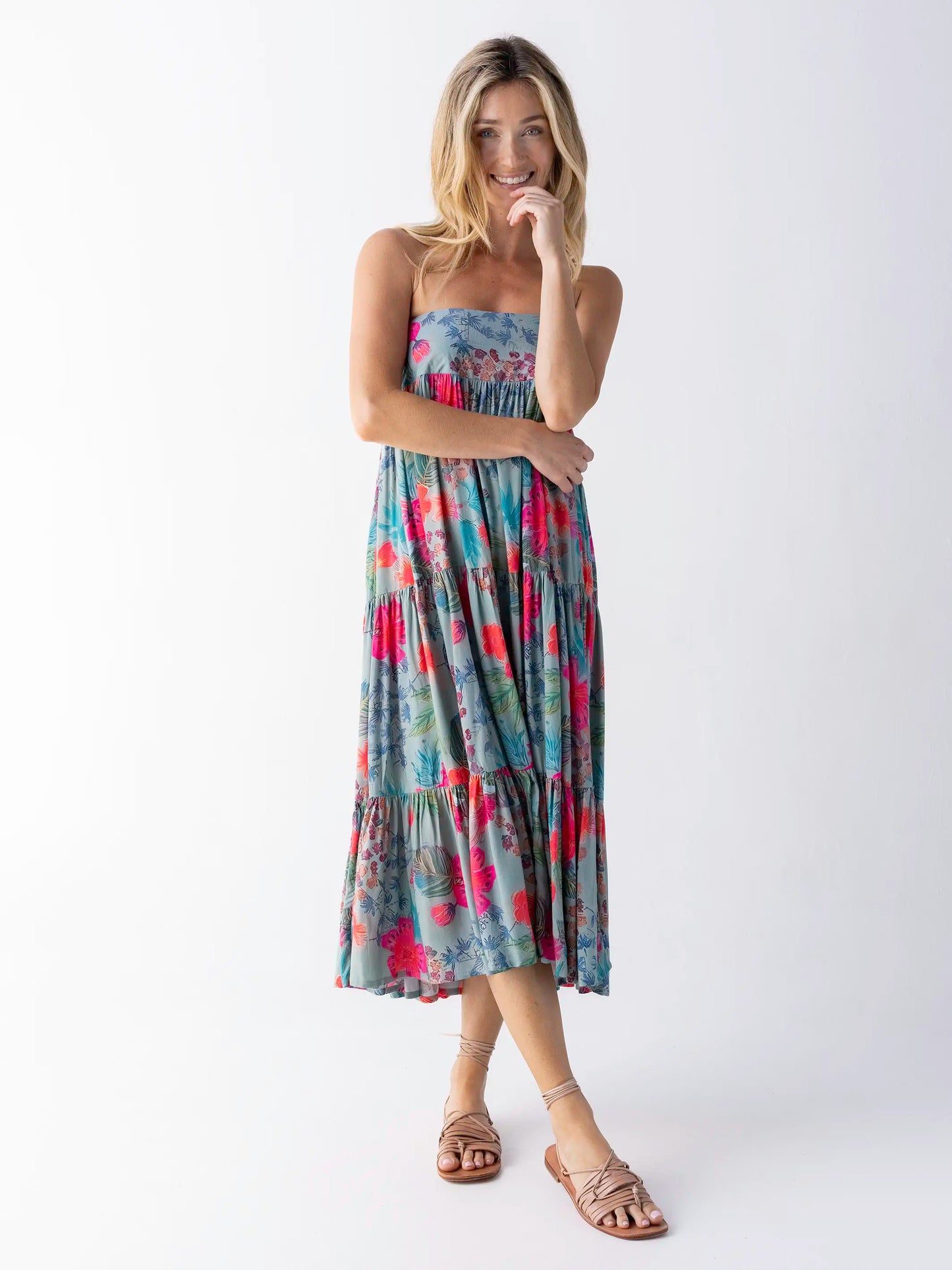 Hanna Convertible Maxi Skirt - Neon Tropical Floral