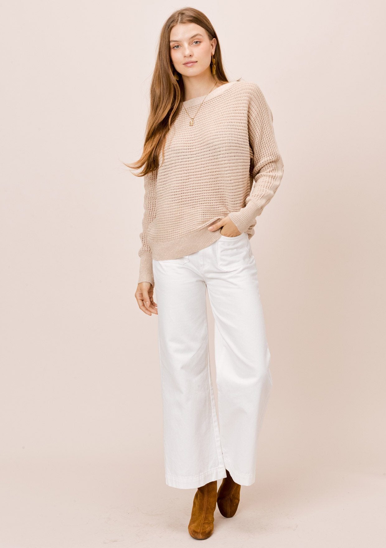 Juliet Metallic Boatneck Sweater