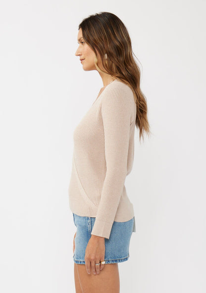 Casey Waffle Knit Wrap Sweater