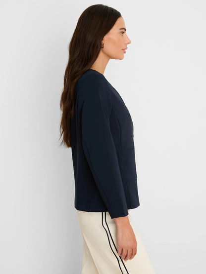 Collarless Sleek Stretch Jacket