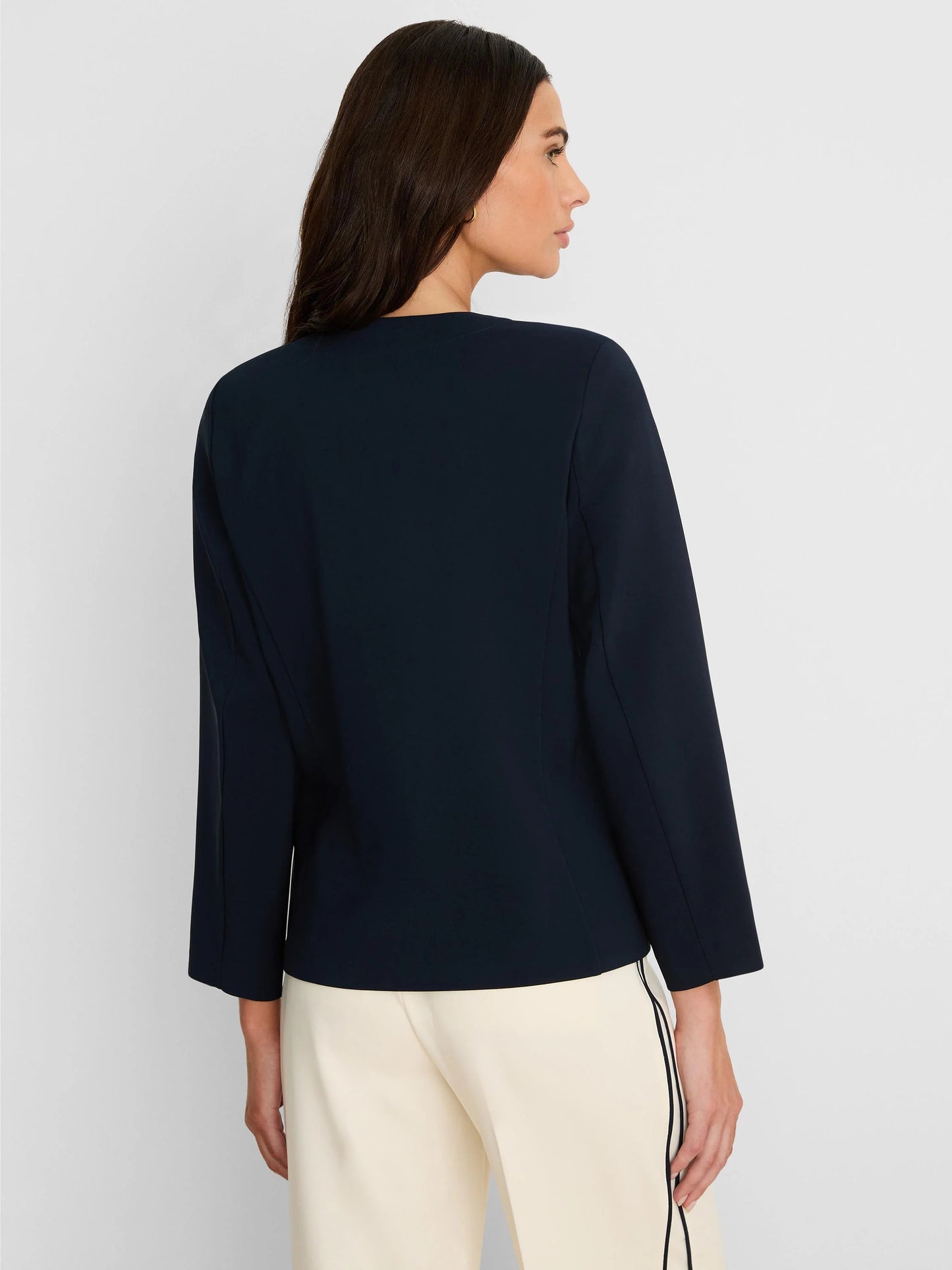 Collarless Sleek Stretch Jacket