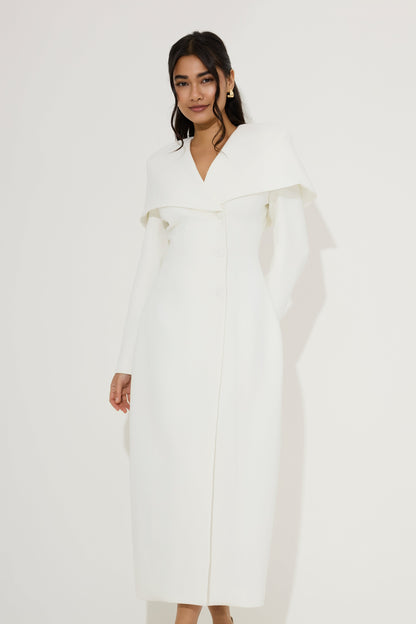 Statement Collar Midi Dress