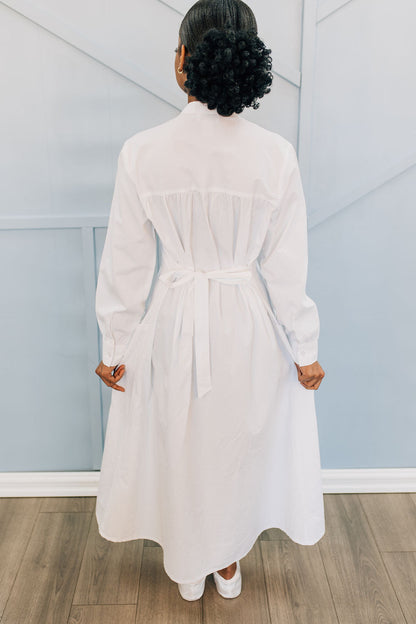 White Circle LDS Temple Dress-Petite