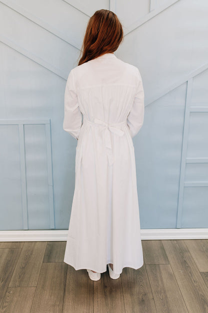 White Circle LDS Temple Dress