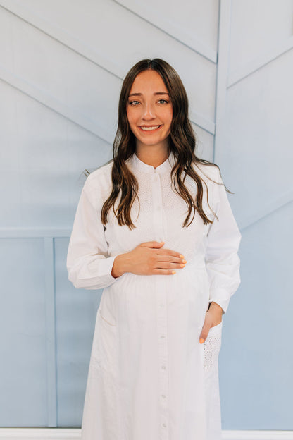 White Circle LDS Temple Dress