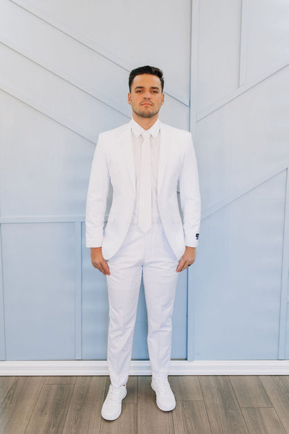 Men's White Suit-Slim Fit-CLOSEOUT