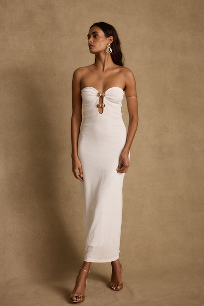 Rayne White Embellished Maxi Dress