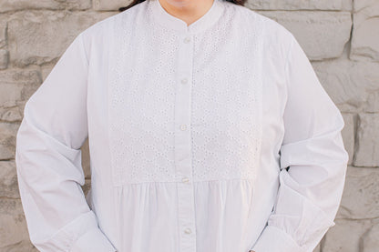 White Circle LDS Temple Dress