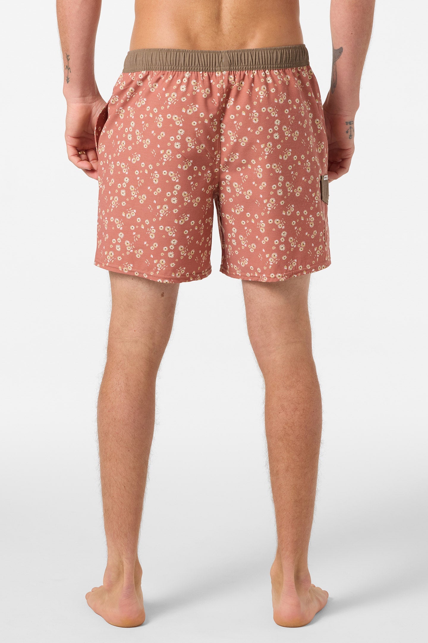 Hermosa Retro 17" Elastic Waist Swim Trunks