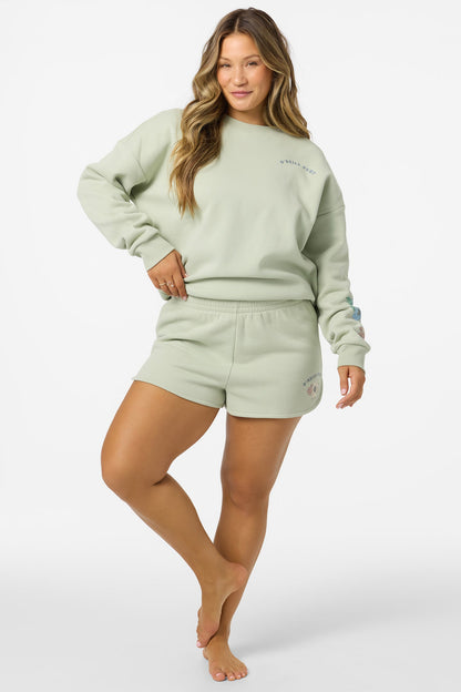 Petal Scallop Fleece Lounge Shorts