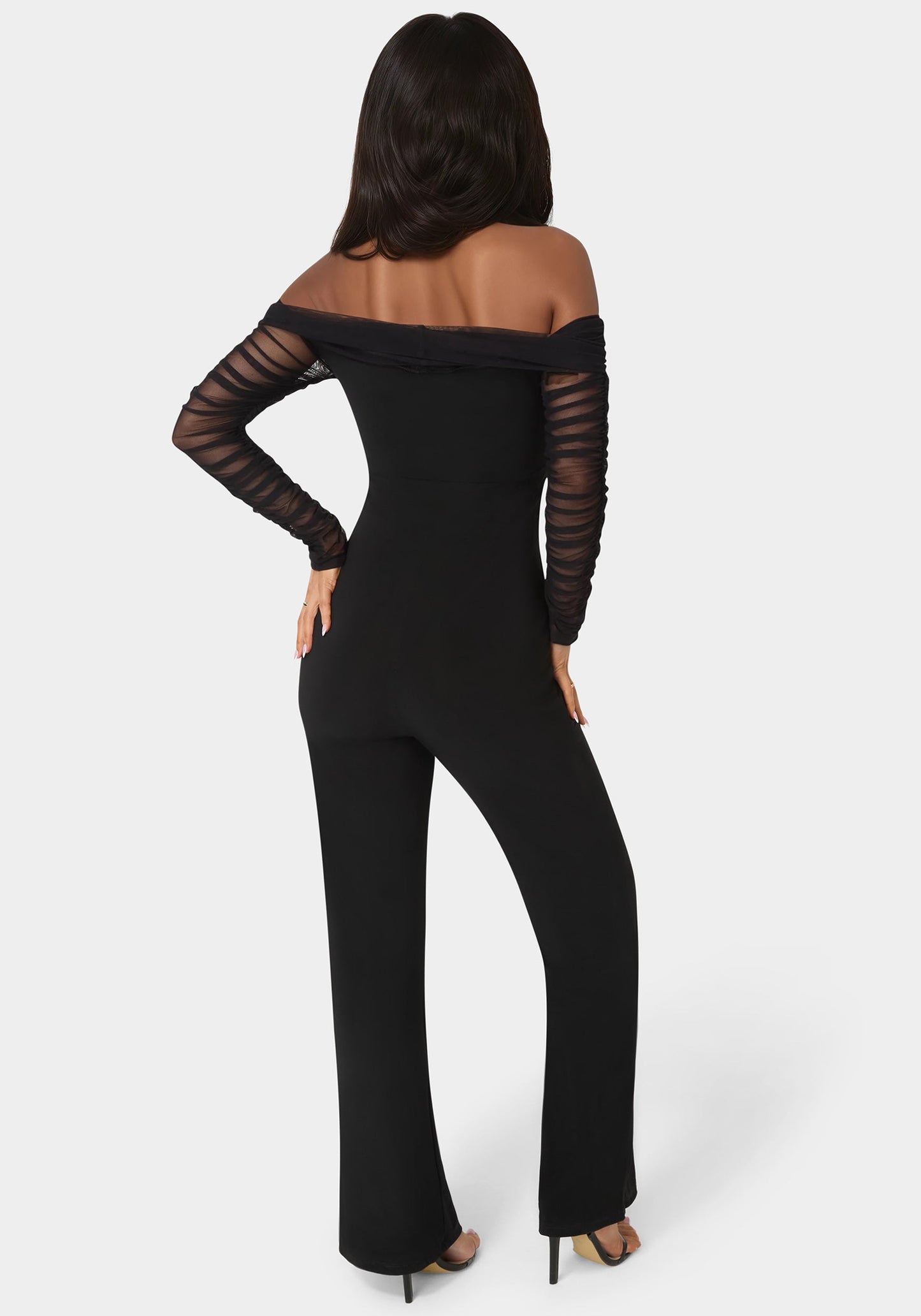 Off Shoulder Ruched Jumpsuit