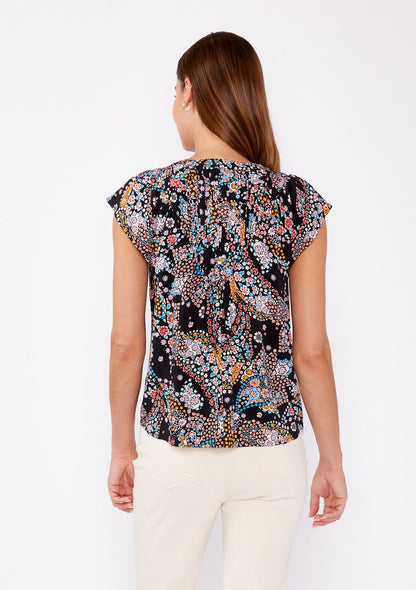 Moonlit Bouquet Flutter Sleeve Top