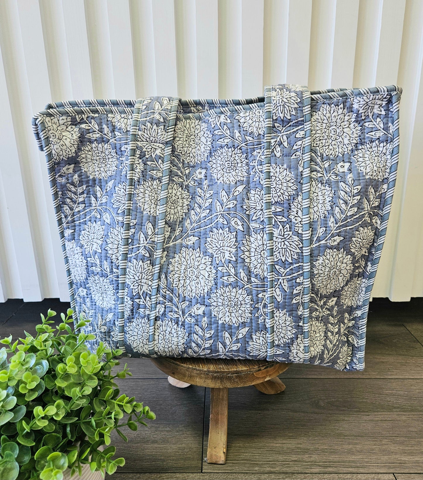 Denim Quilted Temple Bag