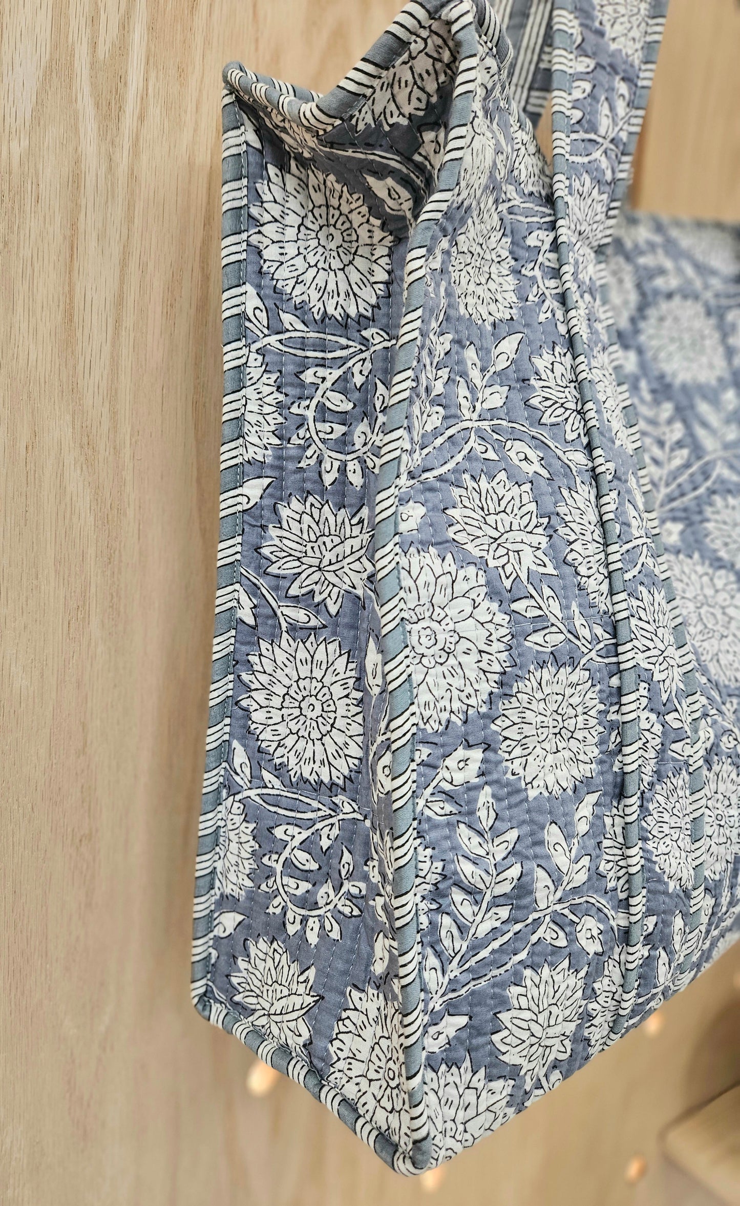 Denim Quilted Temple Bag