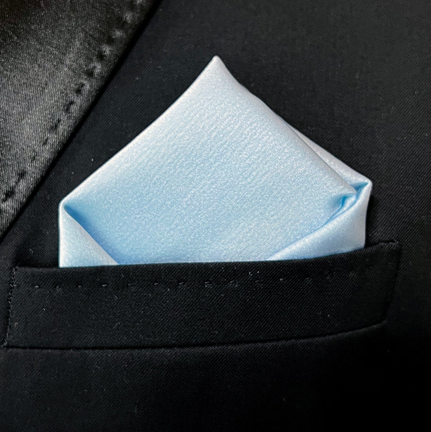 Baby Blue Satin Pocket Square