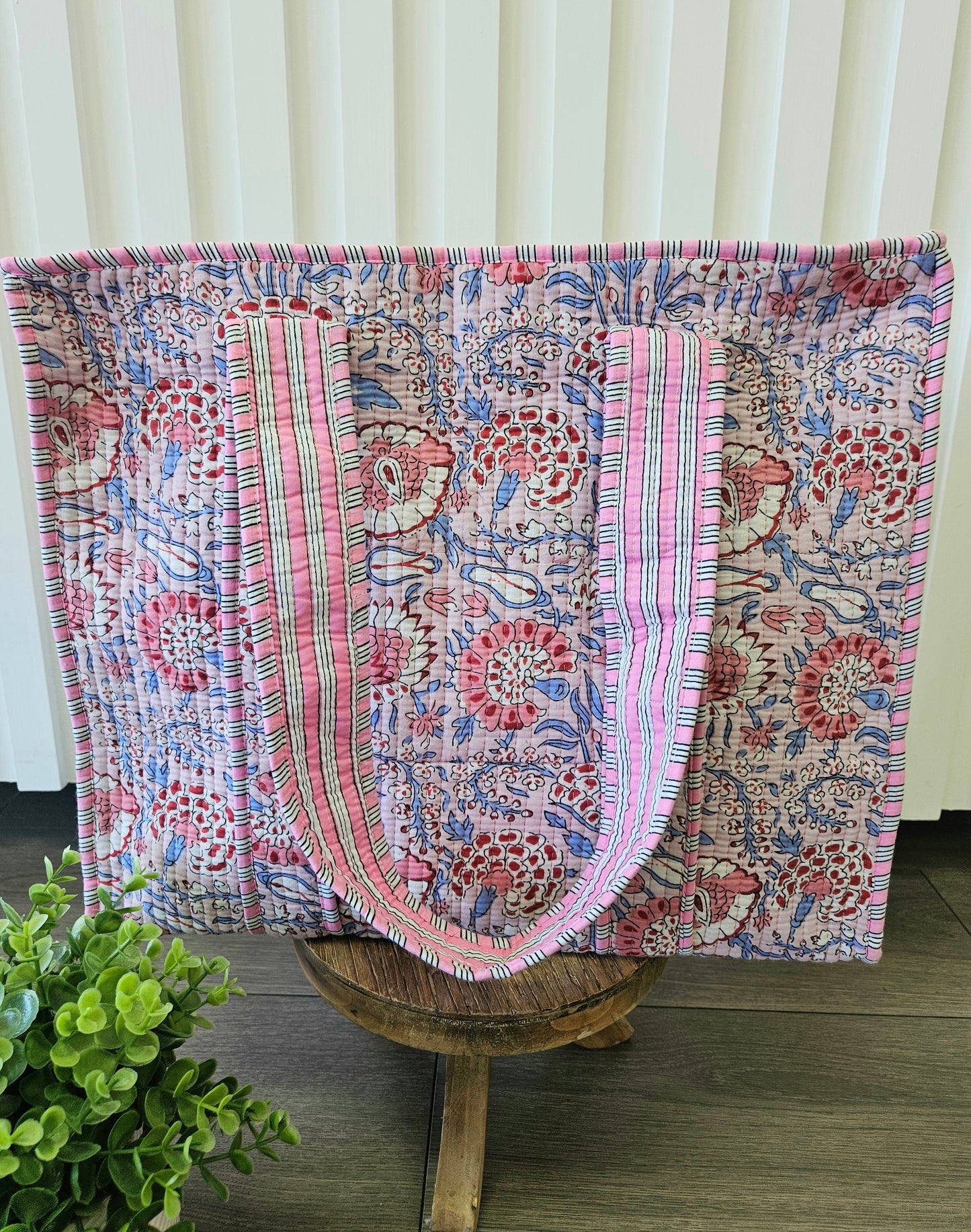 Pink and Purple Floral Quilted Temple Bag