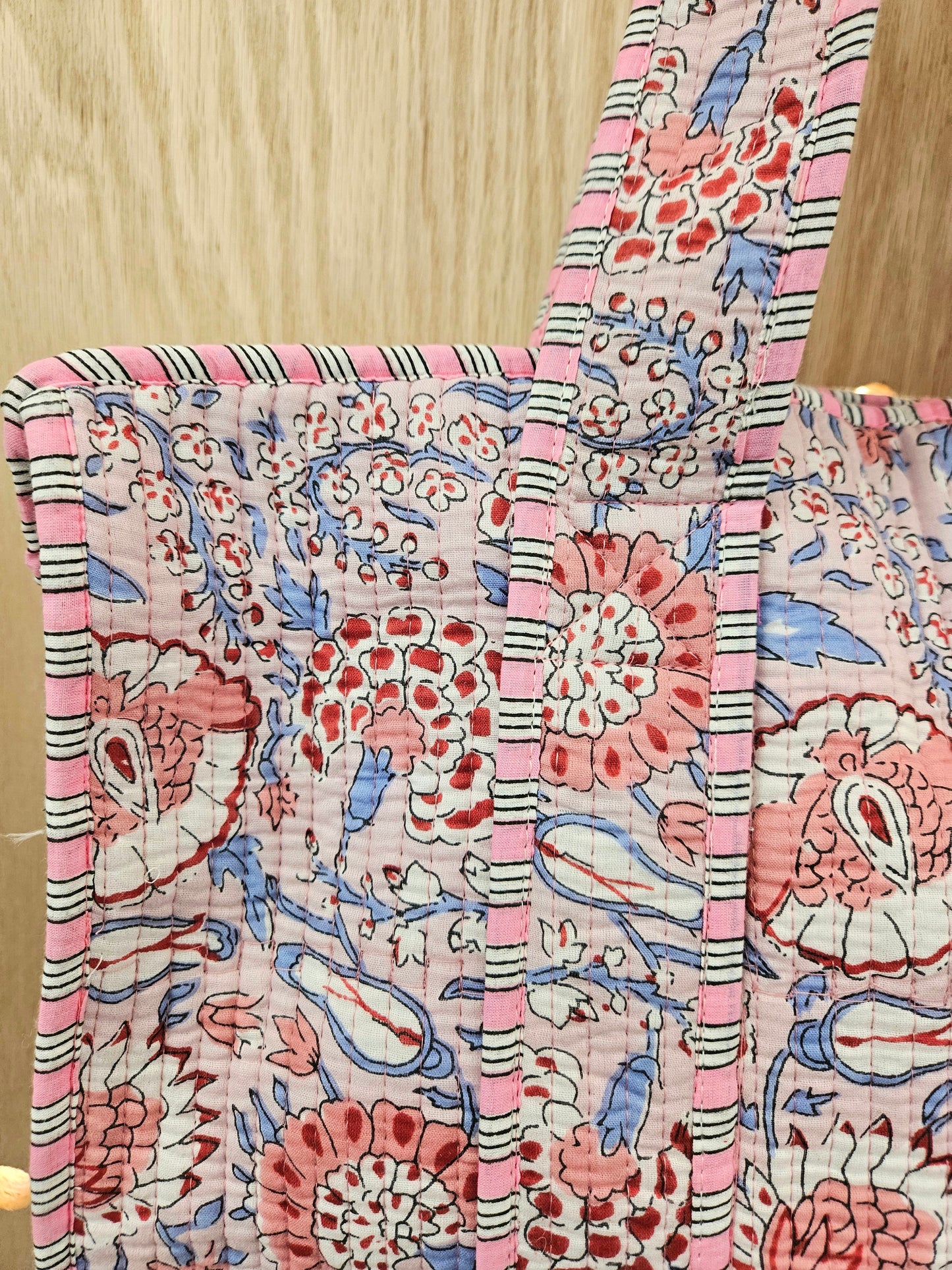 Pink and Purple Floral Quilted Temple Bag