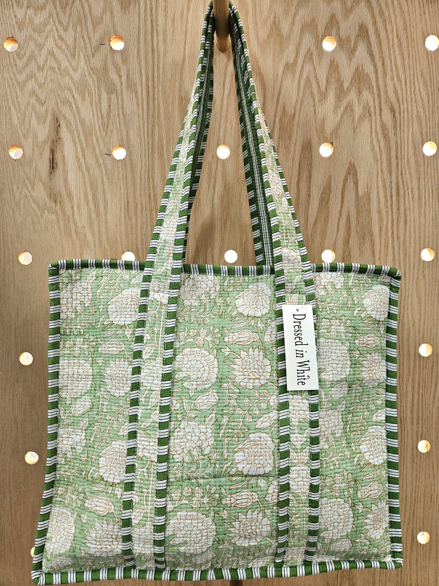 Green Quilted Temple Bag